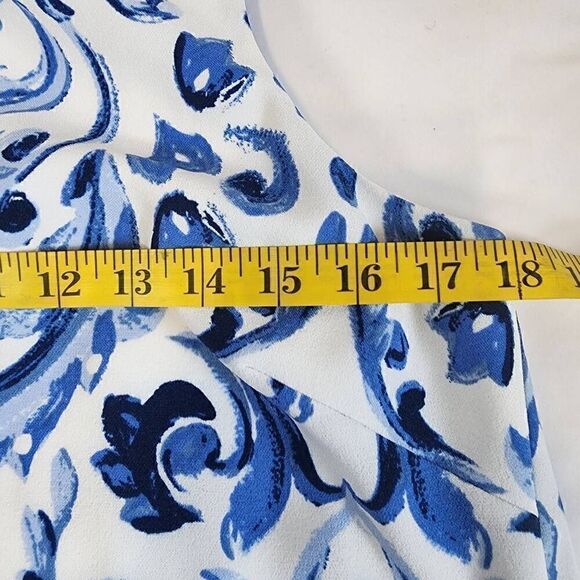 Lauren Ralph Lauren Sleeveless Floral Print Blue/white Sheath Dress Size 8 G13 - Picture 9 of 12